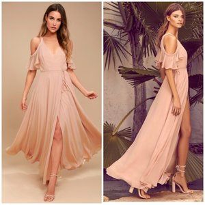 Lulu's size M Easy Listening Blush Maxi Dress NWT